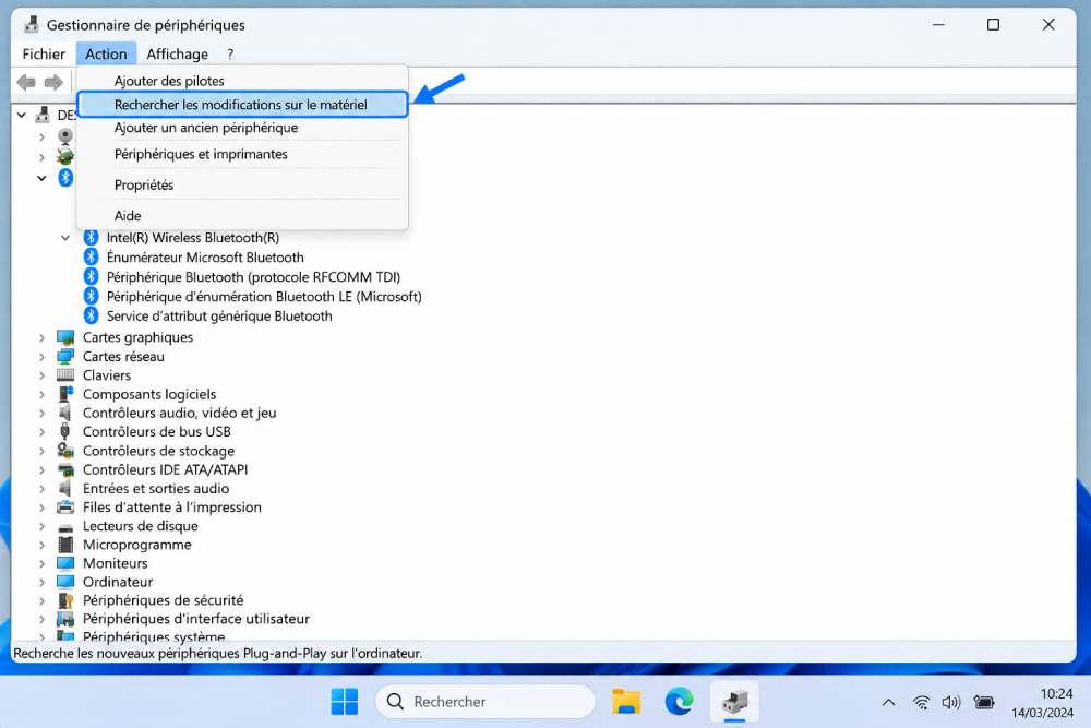 Pilote Bluetooth disponible dans les mises à jour facultatives de Windows 11